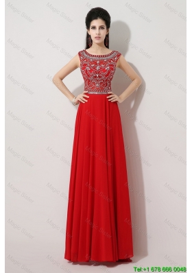 Discount Brush Train Beaded Prom Dresses with Bateau