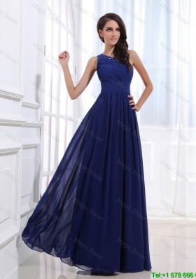 Fashionable Empire One Shoulder Prom Gowns with Beading