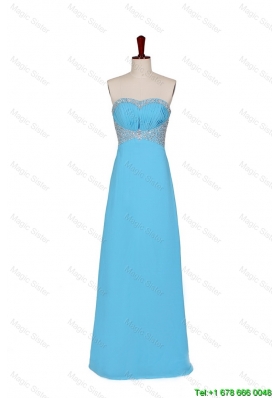 Clearence Empire Strapless Prom Dresses with Beading in Baby Blue