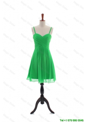 Clearence Spaghetti Straps Short Prom Dresses with Ruching