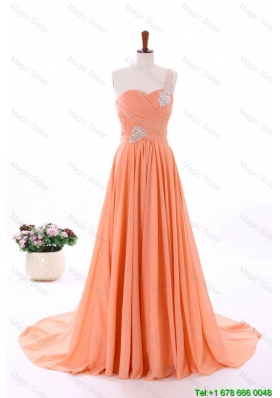 Designer Empire Asymmetrical Prom Dresses with Beading