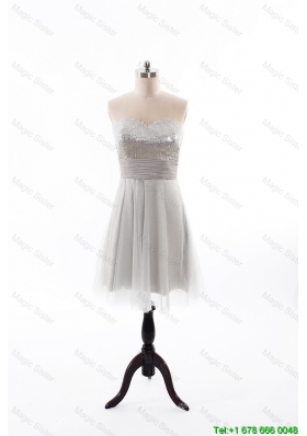 Designer 2016 Summer Short Prom Dress with Sequins and Belt