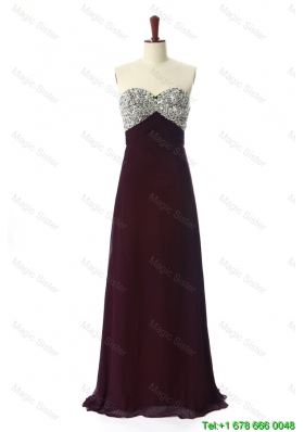 Perfect 2016 Sweep Train Brown Prom Dresses with Beading