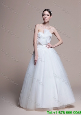 2016 Custom Made A Line Sweetheart Wedding Dresses with Ruching