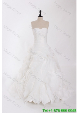 New Style Ruffles Wedding Dresses with Brush Train