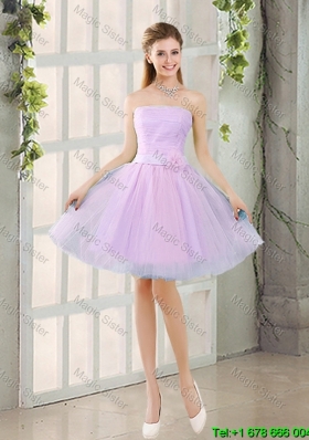 2016 Custom Made A Line Strapless Ruching Bridesmaid Dresses with Belt