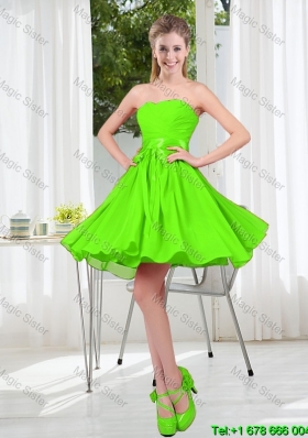 2016 Summer A Line Sweetheart Bridesmaid Dresses in Spring Green