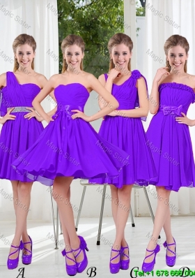 2016 Fall A Line Bowknot Dama Dresses in Purple