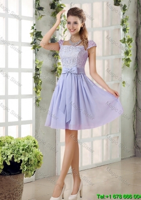 Custom Made A Line Square Bowknot Dama Dresses for 2016