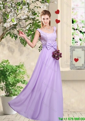 Classical 2016 Bowknot Dama Dresses with Floor Length
