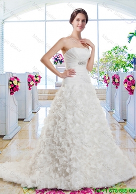 New Arrivals A Line Beaded Wedding Dresses with Appliques