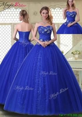 2016 Pretty Ball Gown Sweetheart Quinceanera Dresses in Royal Blue