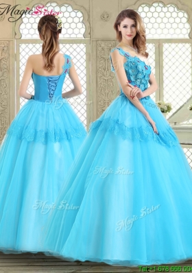 Beautiful One Shoulder Sweet 16 Dresses with Lace and Appliques