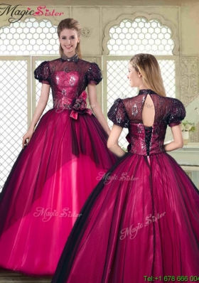 Beautiful High Neck Quinceanera Dresses with Short Sleeves
