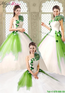 Cheap One Shoulder Sweet 16 Dresses with Appliques and Ruffles