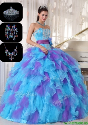 Cheap Multi Color Sweet 16 Gowns with Beading and Appliques