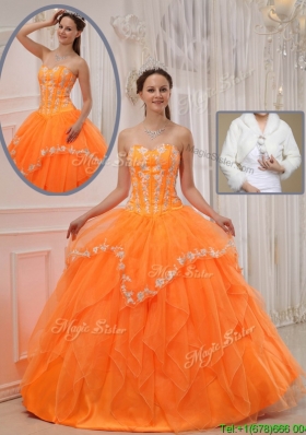 Plus Size Ball Gown Sweet 15 Dresses with Appliques and Beading
