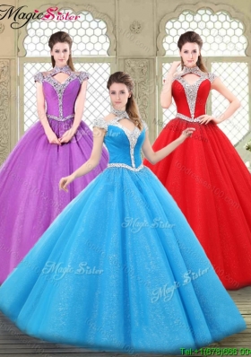 Perfect Halter Top Quinceanera Gowns with Beading