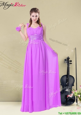 2016 Wonderful Straps Floor Length Prom Dresses  with Belt