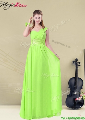 2016 Gorgeous Floor Length Straps Ruching Dama Dresses for Summer