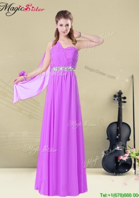 2016 Low price One Shoulder Ruching Dama Dresses for Fall