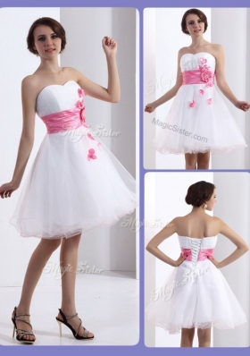 Lovely A Line Sweetheart Bridesmaid Dresses with Hand Made Flowers