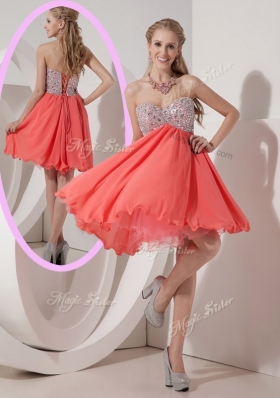 Lovely Sweetheart Mini Length Beading Dama Dress for Homecoming