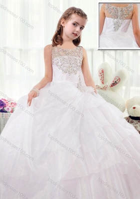 Beautiful Scoop White Mini Quinceanera Dresses  with Beading