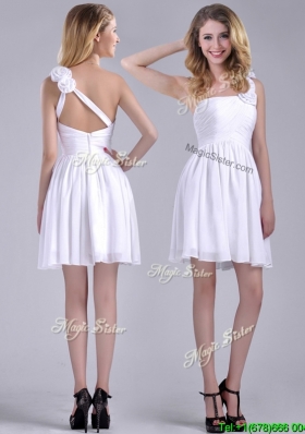 Classical Criss Cross White Dama Dress with Hand Crafted Flowers