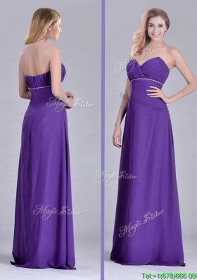Column Sweetheart Ruching Purple Prom Dress for Celebrity