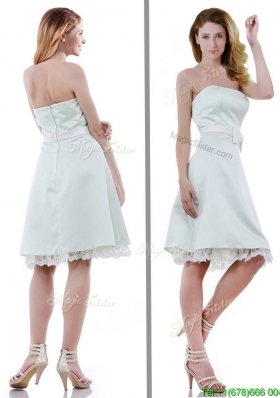 Cheap Taffeta Apple Green Dama Dress with Bowknot and Lace