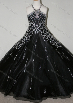 Cheap Beaded Decorated Halter Top and Bodice Mini Quinceanera Dresses in Black