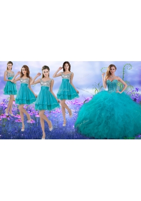 Wonderful Beaded and Ruffled Quinceanera Dress and Beautiful Straps Sequined Dama Dresses