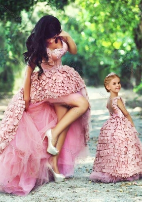 2016 Prom Dress in Special Material and Perfect Applique Little Girl Dress with Straps