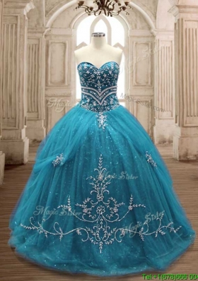 New Arrivals Big Puffy Sweet 16 Dress in Teal
