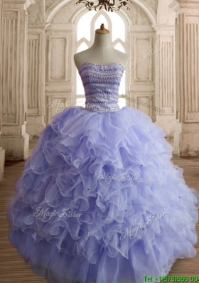 Best Selling Beaded and Ruffled Sweet 16 Dress in Lilac