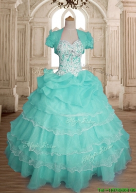 Comfortable Beaded and Ruffled Layers Sweet 16 Dress in Organza