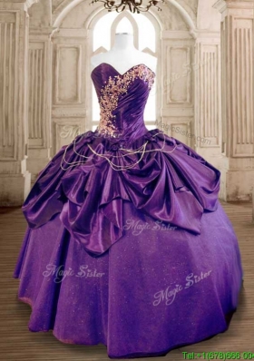 Exclusive Beaded and Ruffled Taffeta Sweet 16 Dress in Purple