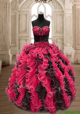 Luxurious Backless Sweet 16 Dress with Beading and Ruffles