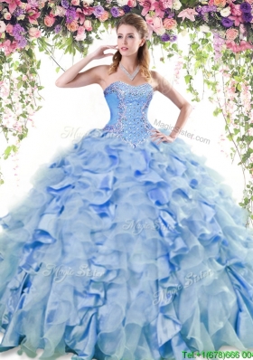 Discount Organza and Taffeta Quinceanera Dress with Beading and Ruffles