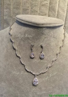 Latest Silver Jewelry Set with Rhinestone and Beading