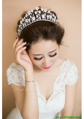 Romantic Silver Tiaras with Beading for Women