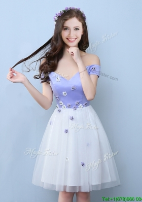 Exquisite Off the Shoulder Short Bridesmaid Dress with Appliques