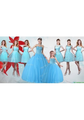 Elegant Visible Boning Quinceanera Dress and Cheap Baby Blue Mini Quinceanera Dress and Classical Aqua Blue Short Dama Dresses
