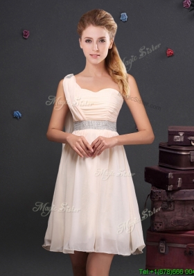 Designer Empire Chiffon Bridesmaid Dress with Sequined Decorated Waist