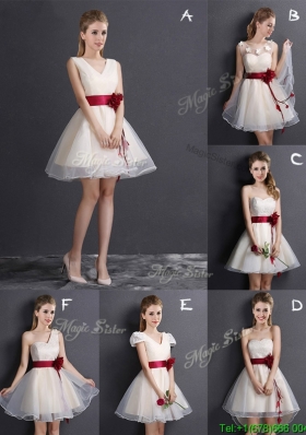 Elegant Organza Champagne Dama Dress with Hand Made Flower