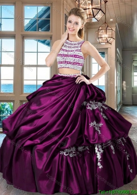 Best Selling Two Piece Bubble and Beaded Quinceanera Dress with Open Back