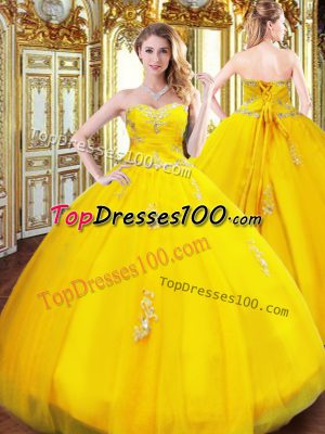 Tulle Sleeveless Floor Length Quince Ball Gowns and Beading and Appliques