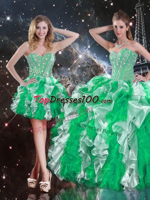 Multi-color Sweetheart Neckline Ruffles Quinceanera Dress Sleeveless Lace Up