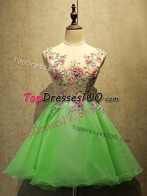 Colorful Mini Length Homecoming Dress Scoop Sleeveless Lace Up